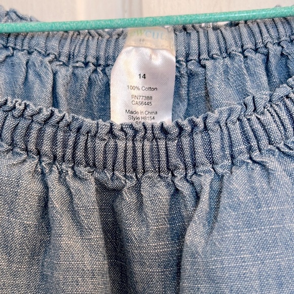Crewcuts girls blue chambray romper in size 14 - Picture 4 of 8